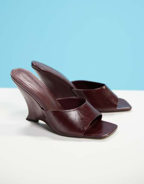 ASOS DESIGN - Tansi - Mules compensées à talon haut - Bordeaux - view 1