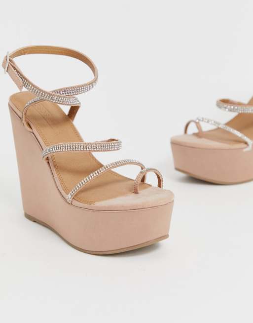 Asos nude wedges sale