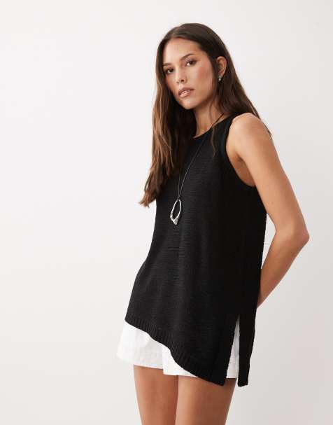 ASOS DESIGN tape a-line cami top in black - view 1