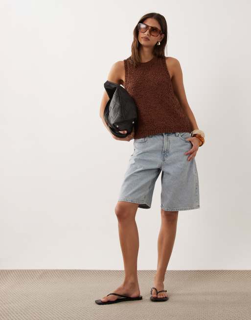 ASOS DESIGN tape racer back tank in chocolate, 3 of 4
