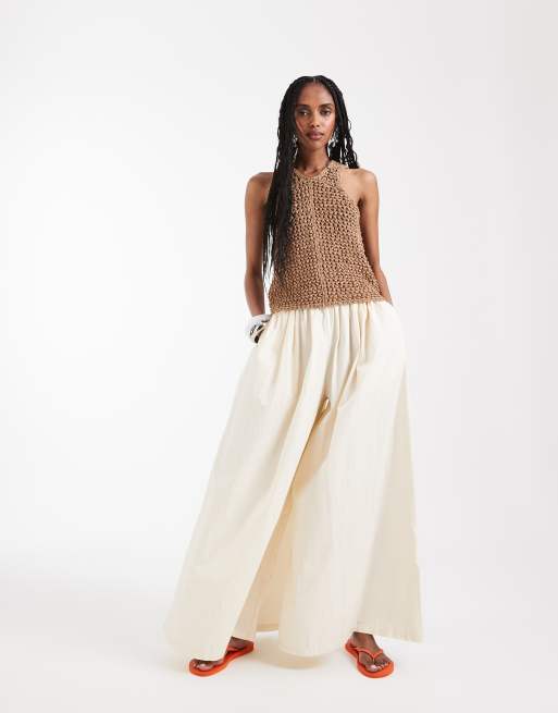 ASOS DESIGN tape yarn open stitch vest in toffee, 2 of 8