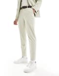 [ASOS DESIGN] ASOS DESIGN tapered basketweave suit pants in light green W32 L30 Light green