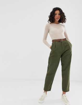 high rise khaki pants