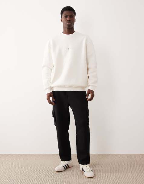 ASOS DESIGN tapered cargo joggers in black