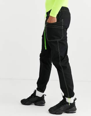 asos black cargo pants