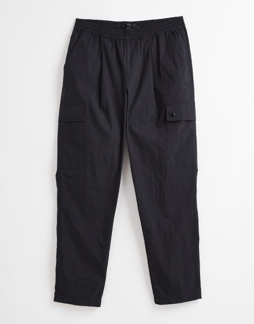 ASOS DESIGN tapered cargo pants in black