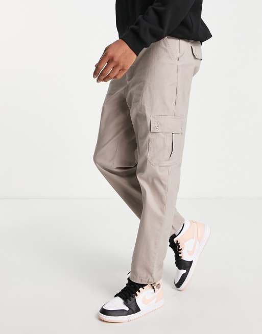 ASOS DESIGN tapered cargo pants in brown