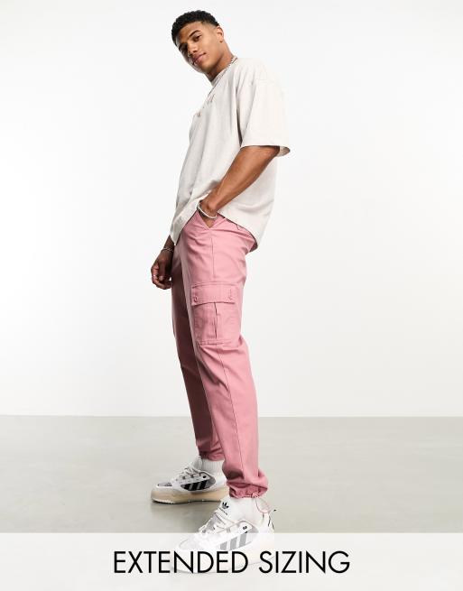 ASOS DESIGN tapered cargo pants in dusty pink