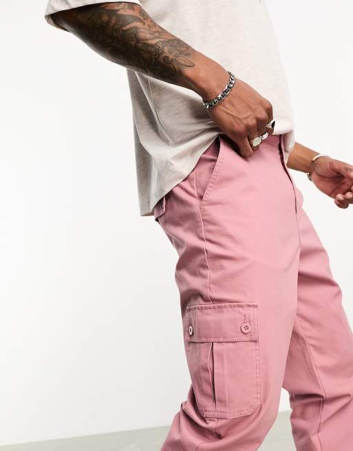 Pale Pink Cargo Pants Beige Puffer Editorial Stock Photo - Stock Image