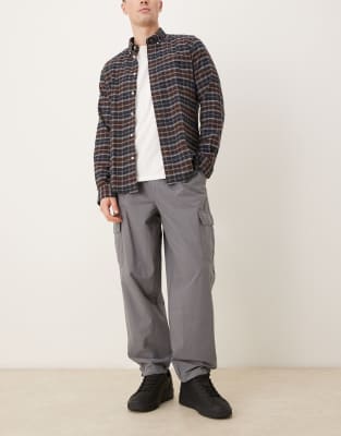 Asos Design Tapered Cargo Pants In Gray