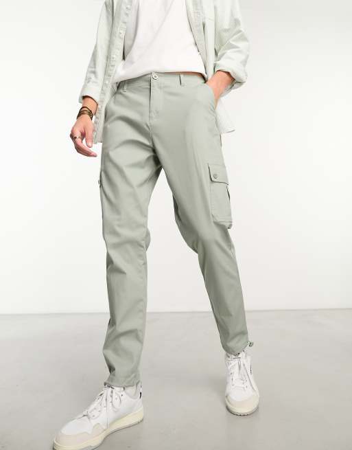 ASOS DESIGN tapered cargo pants in green