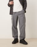[ASOS DESIGN] ASOS DESIGN tapered cargo pants in grey M Poppy Seed