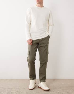 Asos Design Tapered Cargo Pants In Green