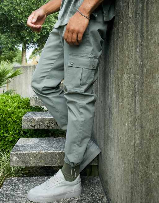 ASOS DESIGN cargo trousers in khaki