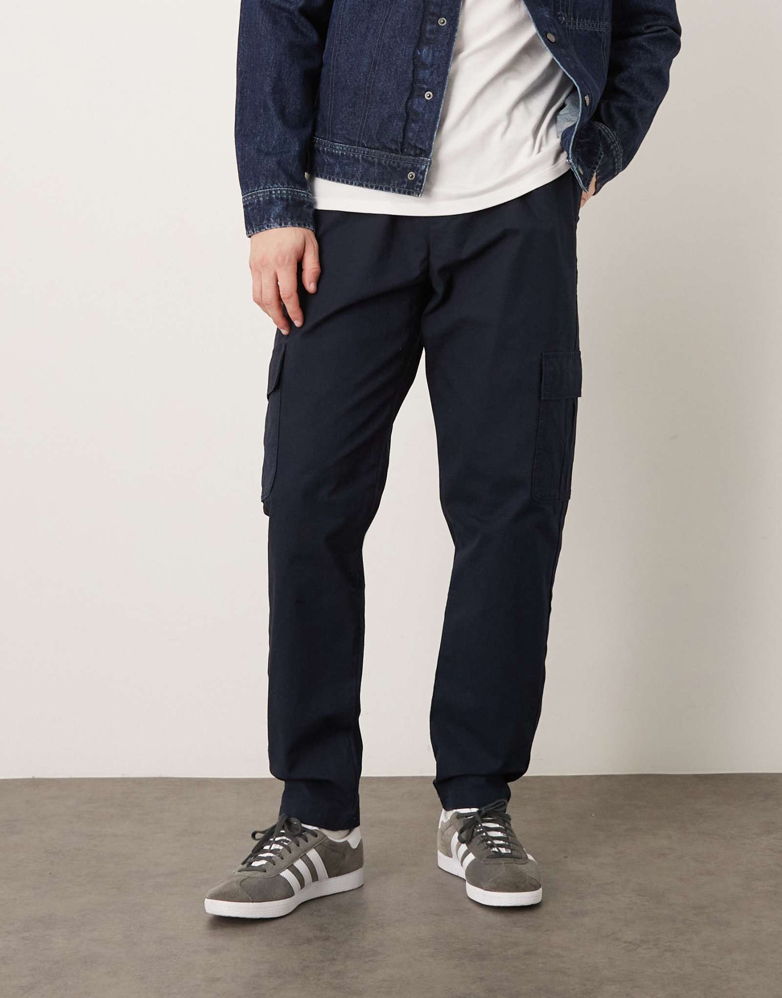 Зауженные брюки-карго ASOS DESIGN из темно-синего рипстопа