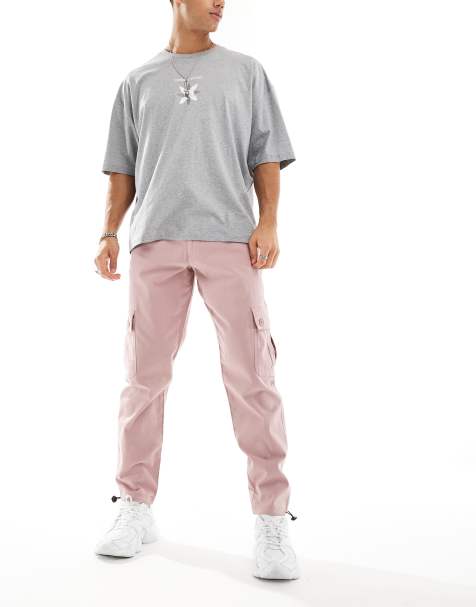 ASOS DESIGN tapered cargo trouser in dusty rose - view 1
