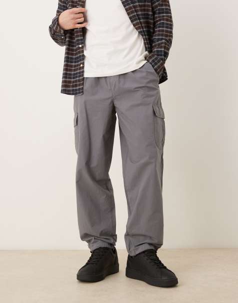 ASOS DESIGN tapered cargo trouser in grey - view 1