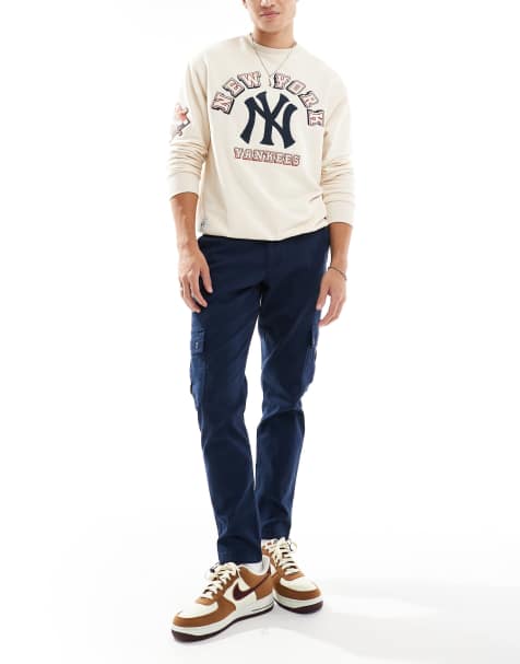 ASOS DESIGN tapered cargo trouser in navy - view 1