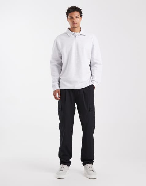 ASOS DESIGN tapered cargo trousers in black - view 1