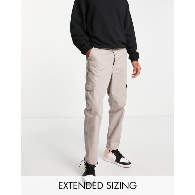 ASOS DESIGN tapered cargo pants in navy