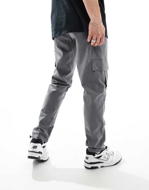 ASOS DESIGN - Tapered cargobukser i grå , 3 af 5