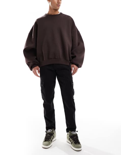 ASOS DESIGN - Tapered cargobukser i sort - view 1