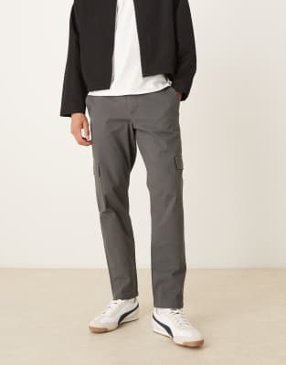 ASOS DESIGN ASOS DESIGN tapered cargos in grey