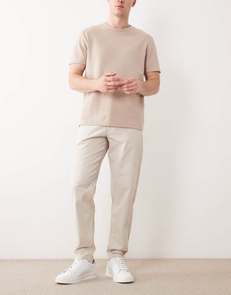 ASOS DESIGN tapered chino in stone - view 1