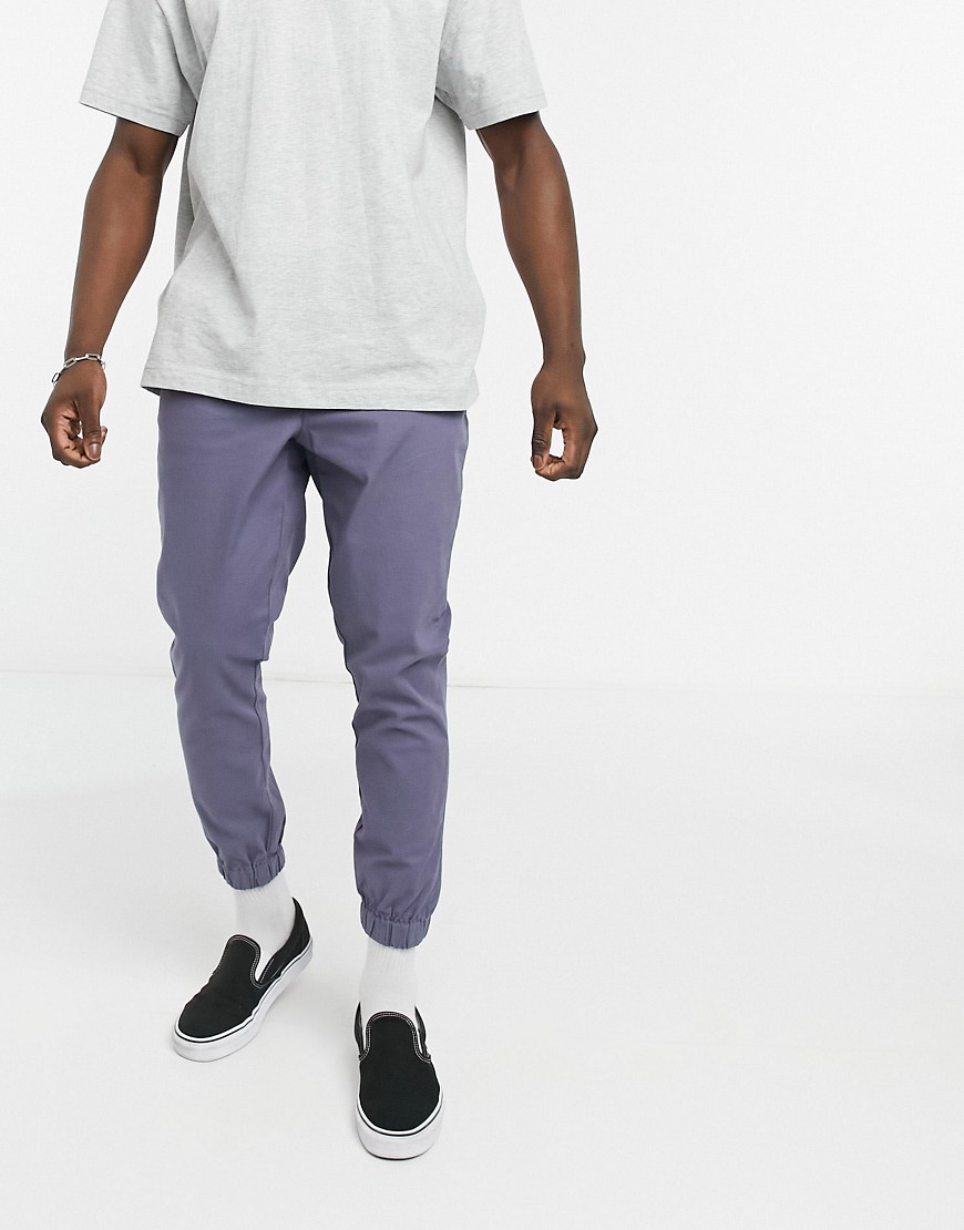 ASOS DESIGN tapered chino joggers in blue-Grey