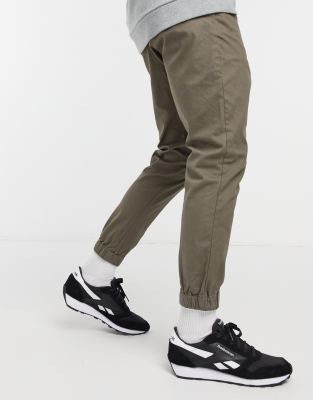 khaki tapered joggers