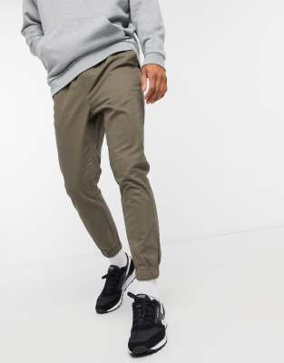 khaki tapered joggers