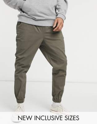 khaki tapered joggers