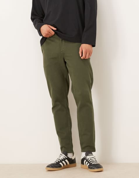 ASOS DESIGN tapered chino pants in khaki - view 1