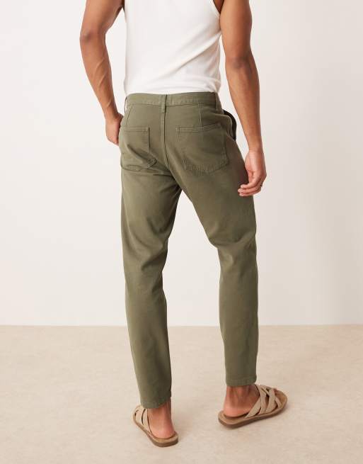 ASOS DESIGN - Tapered chinos i kakigrøn, 3 af 5