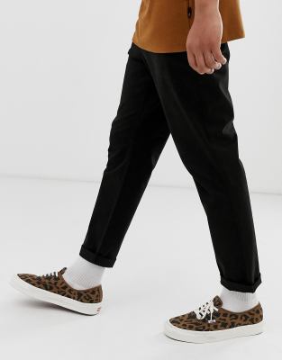 black tapered chinos