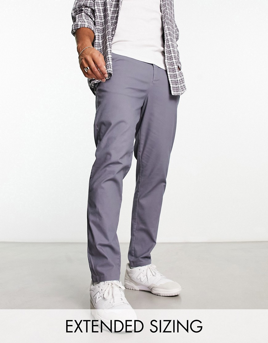 ASOS DESIGN tapered chinos in charcoal-Grey