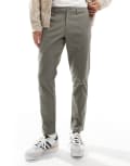 [ASOS DESIGN] ASOS DESIGN tapered chinos in charcoal-Grey W32 L32 CHARCOAL