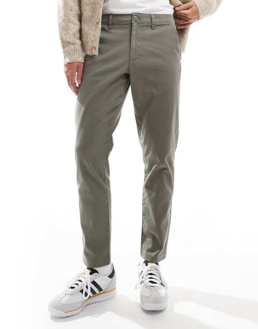  ASOS DESIGN tapered chinos in charcoal