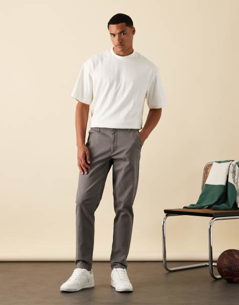 ASOS DESIGN tapered chinos in gray - view 1