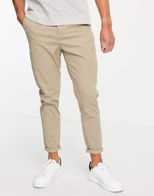 ASOS DESIGN tapered chinos in light brown | ASOS