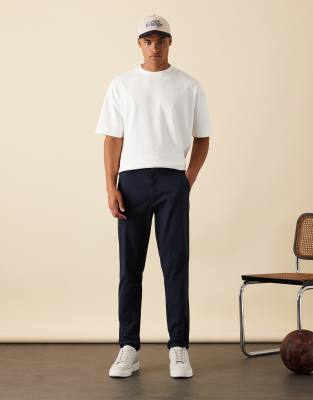 Asos Design Tapered Chinos In Blue