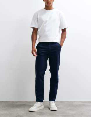 Asos Design Tapered Chinos In Blue