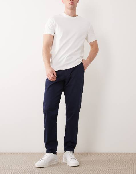 ASOS DESIGN tapered chinos in navy - view 1
