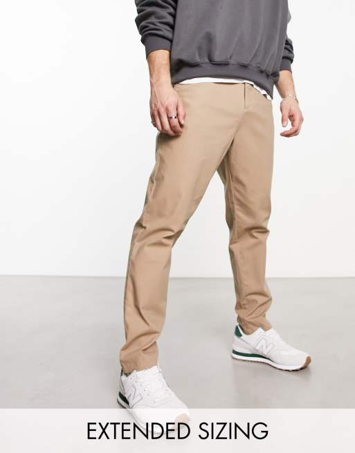 ASOS DESIGN tapered chinos in stone