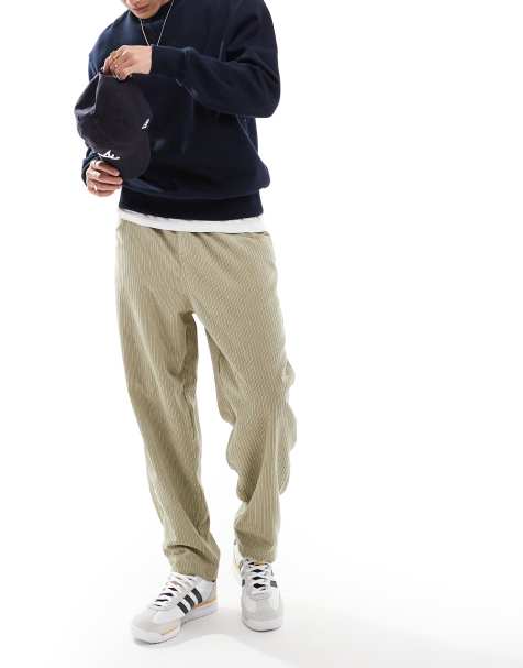 ASOS DESIGN tapered cord pants in beige - view 1