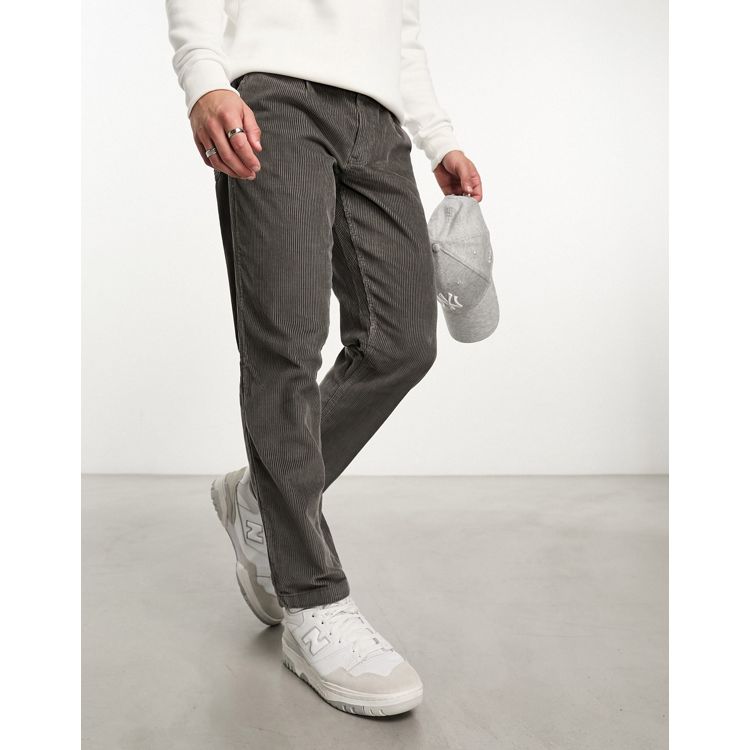 Loose fit: corduroy trousers - pigeon grey