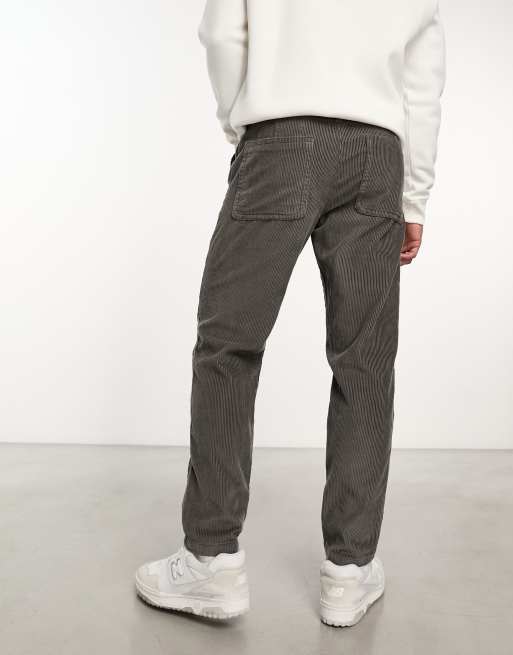 Loose fit: corduroy trousers - pigeon grey