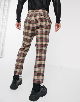 camel plaid pants