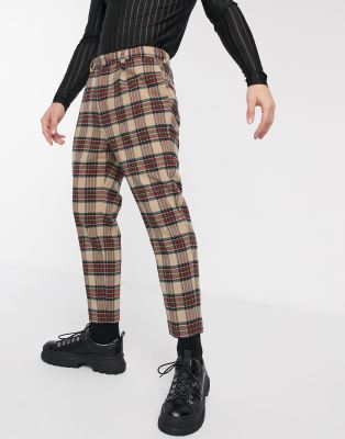 camel plaid pants