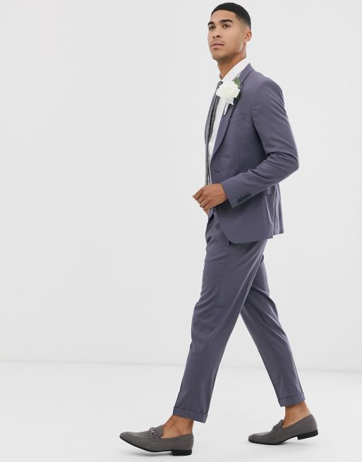 ASOS DESIGN tapered crop suit pants in dusky purple ASOS